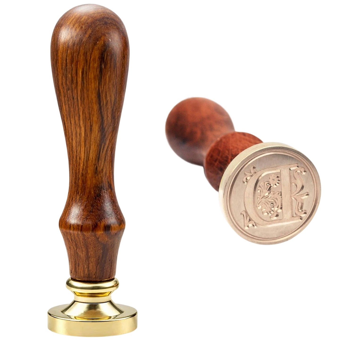 Traditional Initial Alphabet Wax Seal Stamp Brass Head Wooden Handle for Cards Envelopes Gift Wrap Wedding Invitations