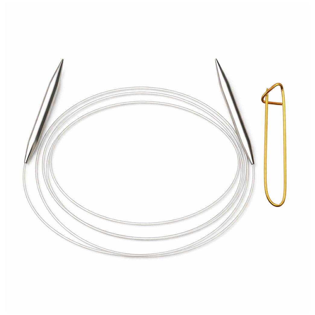 Stainless Steel Circular Knitting Needles with Stitch Holder for Hats Sleeves Scarves Baby Sweaters and Small Projects