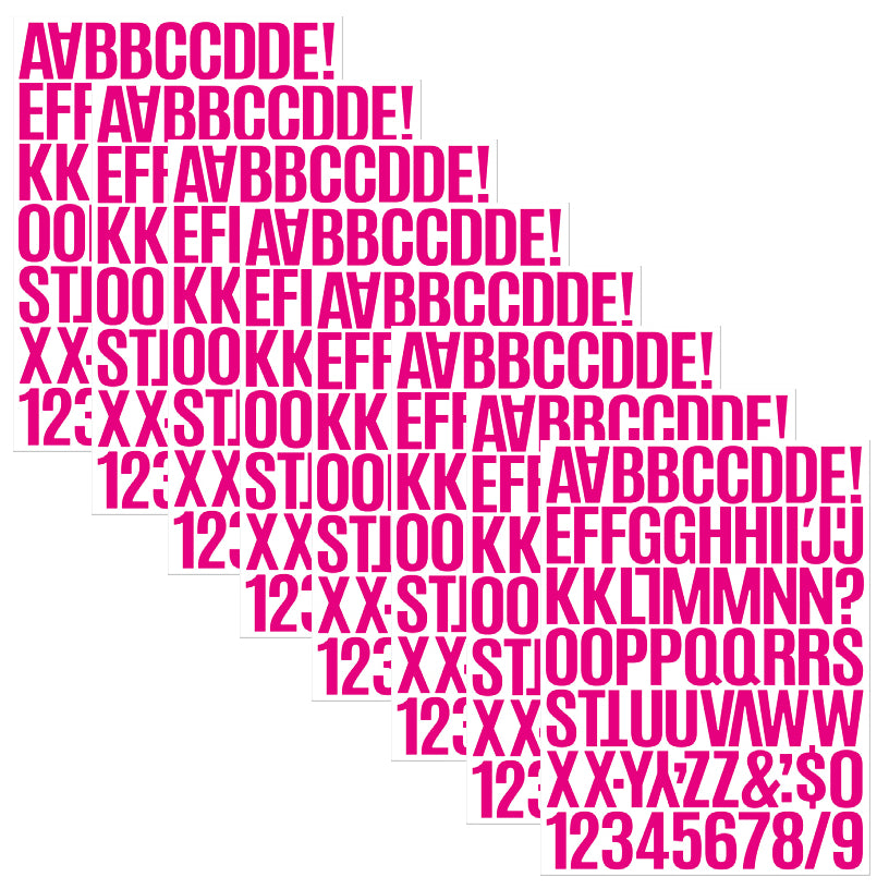 Colorful Cartoon Alphabet and Number Stickers Self Adhesive Vinyl Letters Decals for Classroom Signs Doors Mailboxes, Pack of 8