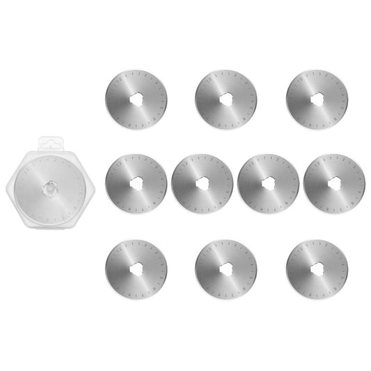 Rotary Cutter Replacement Blades Compatible with Olfa and Fiskars for Quilting, Sewing, Scrapbooking and Craft Cutting Tools