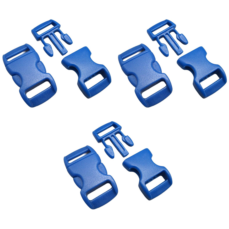1 Inch Side Release Buckles Dual Adjustable Plastic Clips for Webbing Straps, Pack of 6