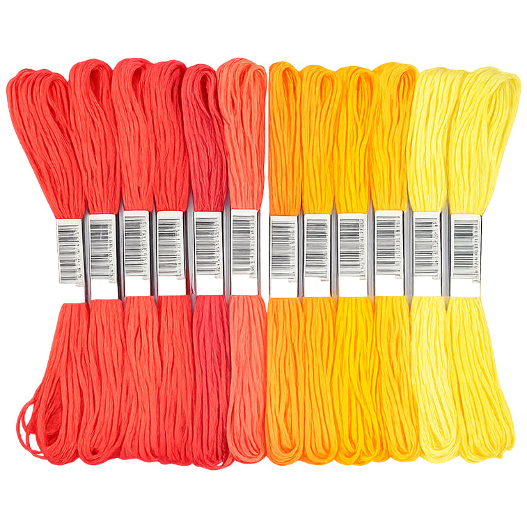 12 Skeins Embroidery Floss 6 Ply Polyester Variegated Threads 105 Yards for Cross Stitch Bracelet Knitting Craft