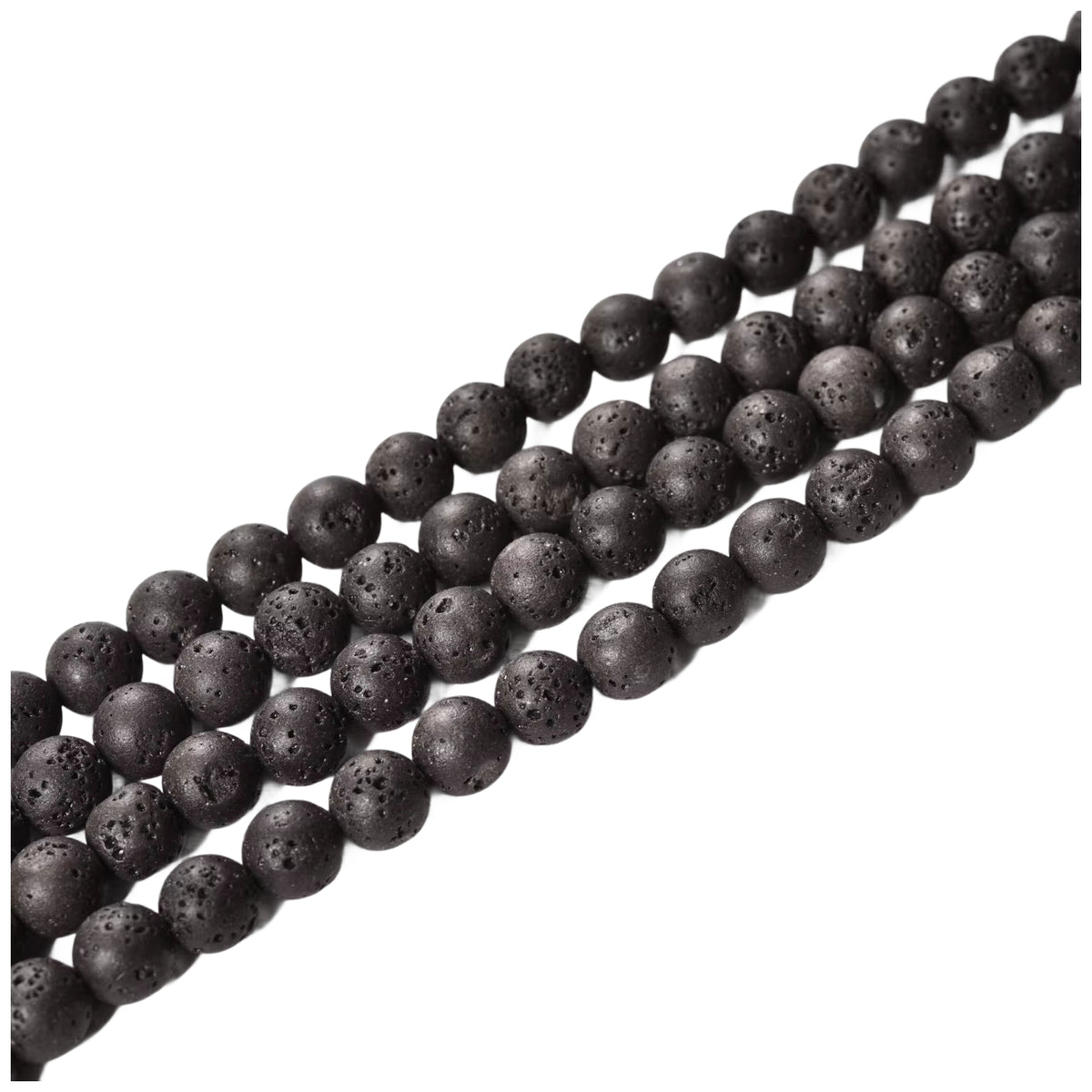 15 Inch Strand Lava Stone Beads for Jewelry Making, Natural Round Beads for Bracelets and Necklaces