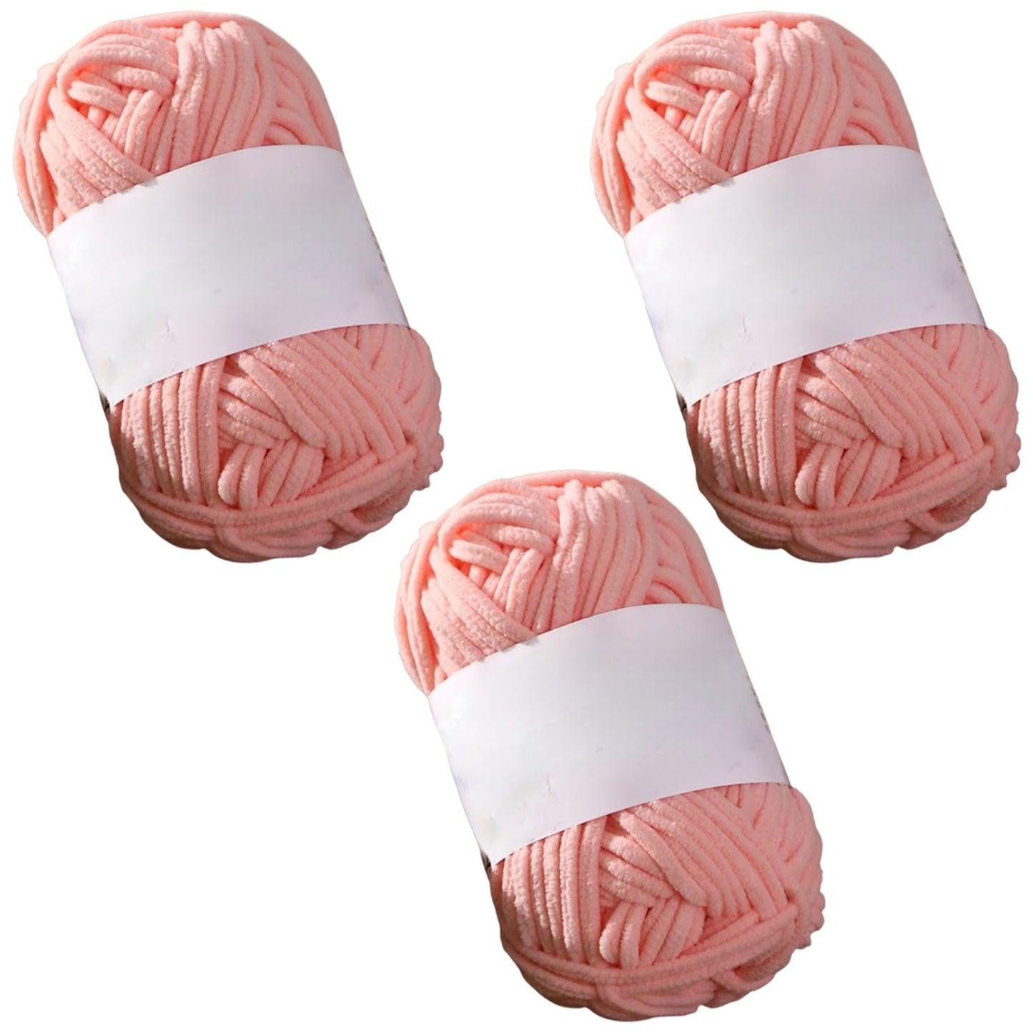 Soft Chenille Velvet Yarn for Crocheting Knitting Weaving Blankets and DIY Craft Projects 50 Grams/1.76oz 93 yards, Pack of 3