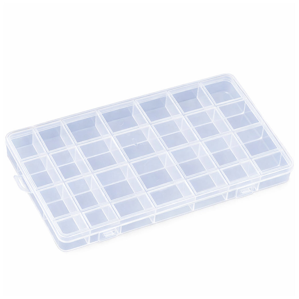 Clear Grid Plastic Bead Organizer Box with Dividers for Bead Art and Craft Storage Supplies