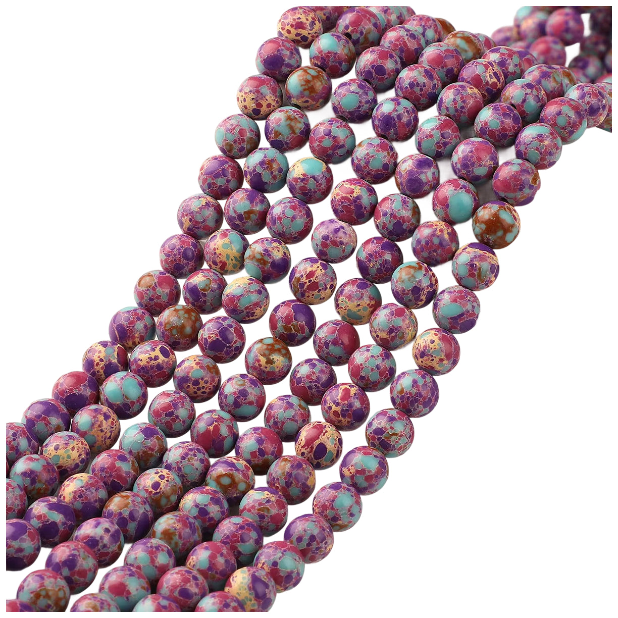 Natural Agate Round Gemstone Beads Polished Stone Loose Beads for Jewelry Making 15 Inch Strand