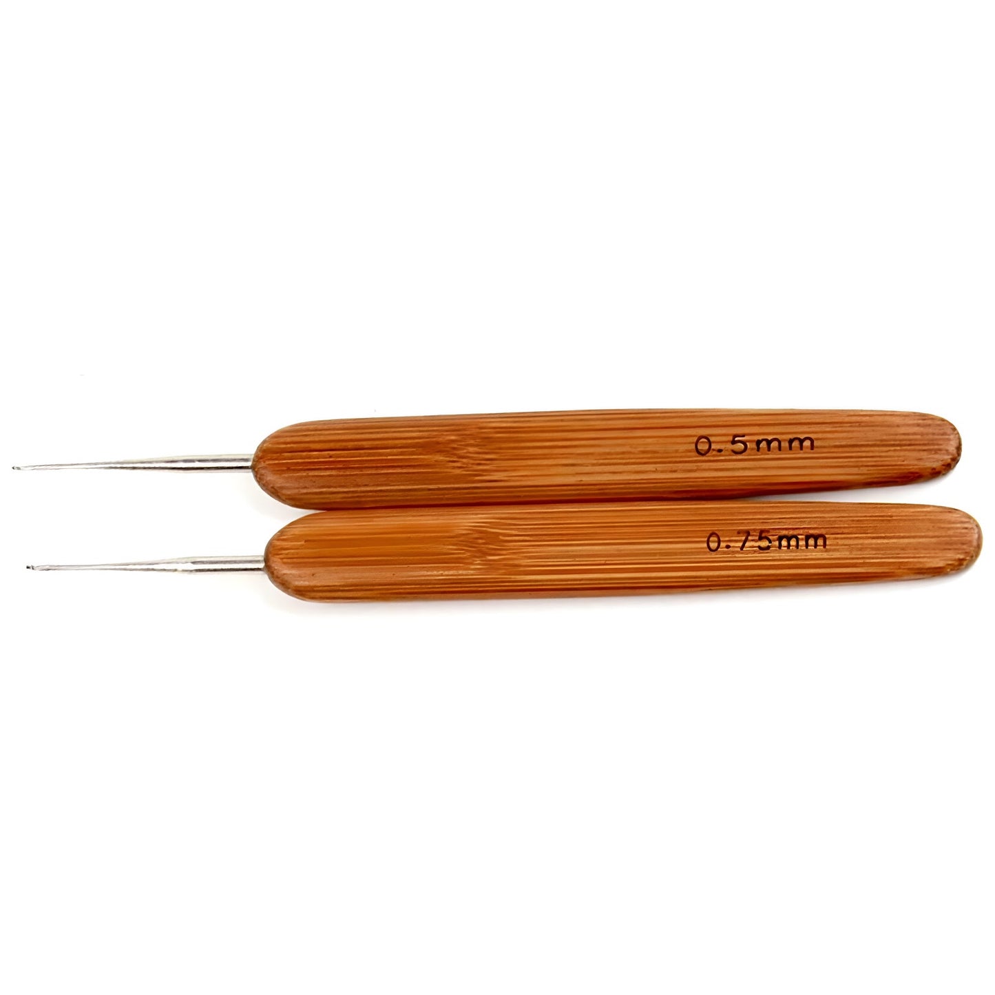 Dreadlocks Crochet Hooks Set 0.5mm-0.75mm Bamboo Handle Steel Needles for Locs and Hair Extensions
