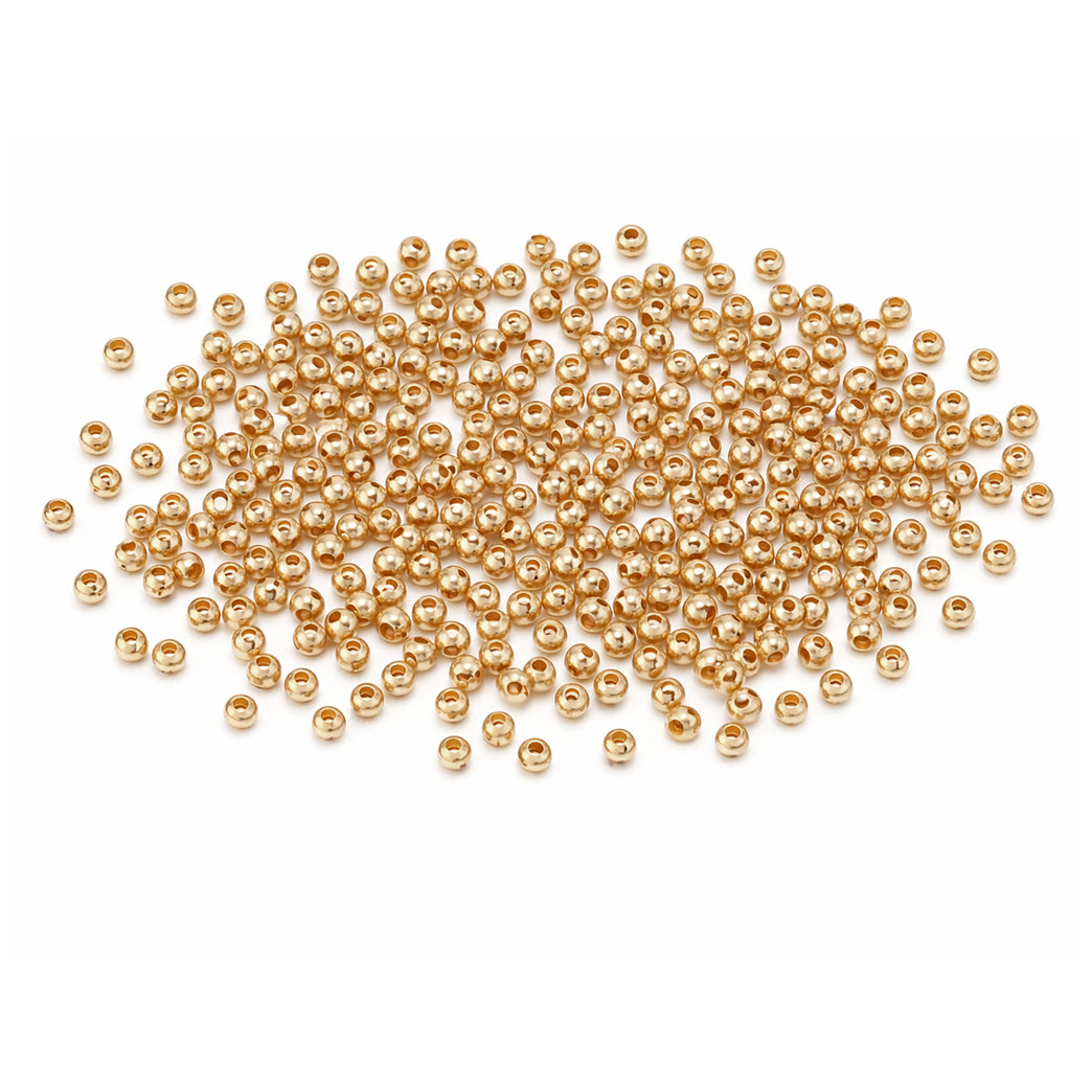 4mm Round Brass Beads for Jewelry and Bracelet Making, Pack of 300