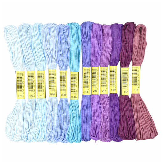 Embroidery Floss Set for Cross Stitch, Friendship Bracelets, Crafts, and DIY Projects, Pack of 12