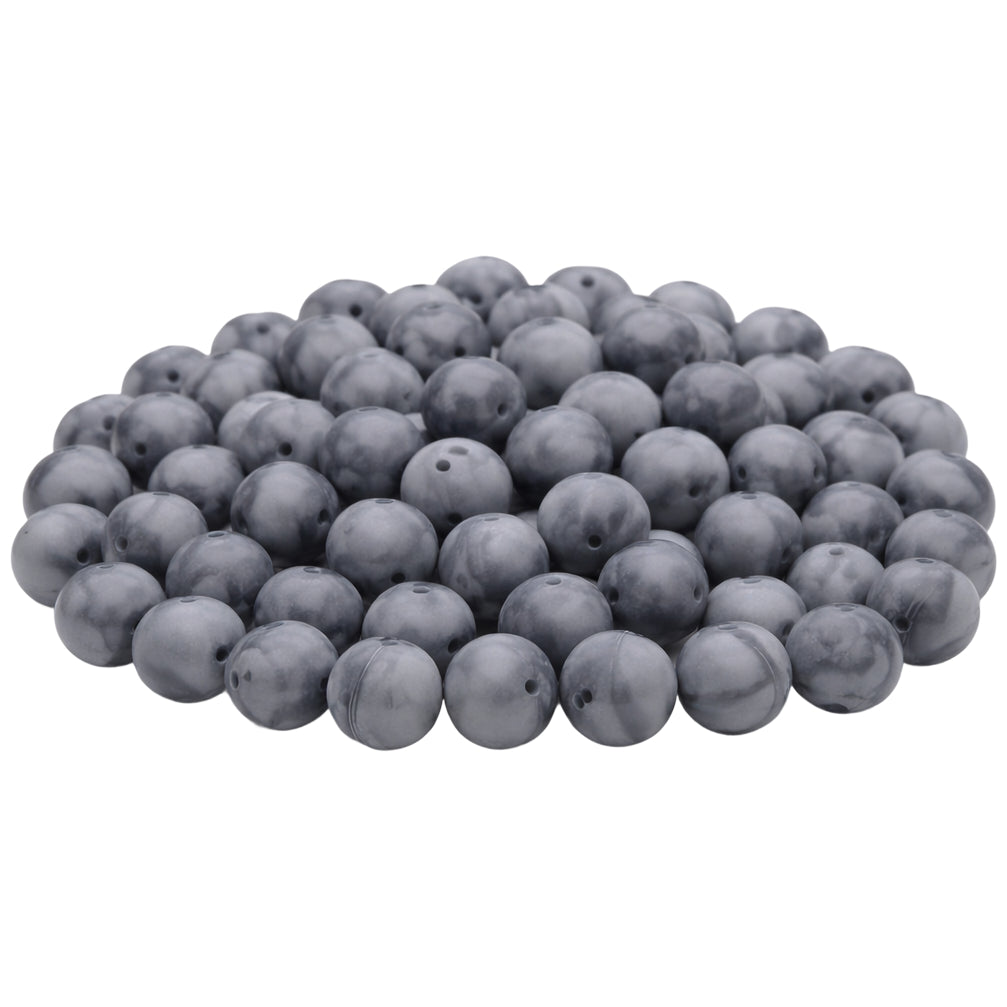 15mm Silicone Beads for Keychains Bracelets Pens Crafts Bulk Round Beads DIY Jewelry Making, Pack of 100