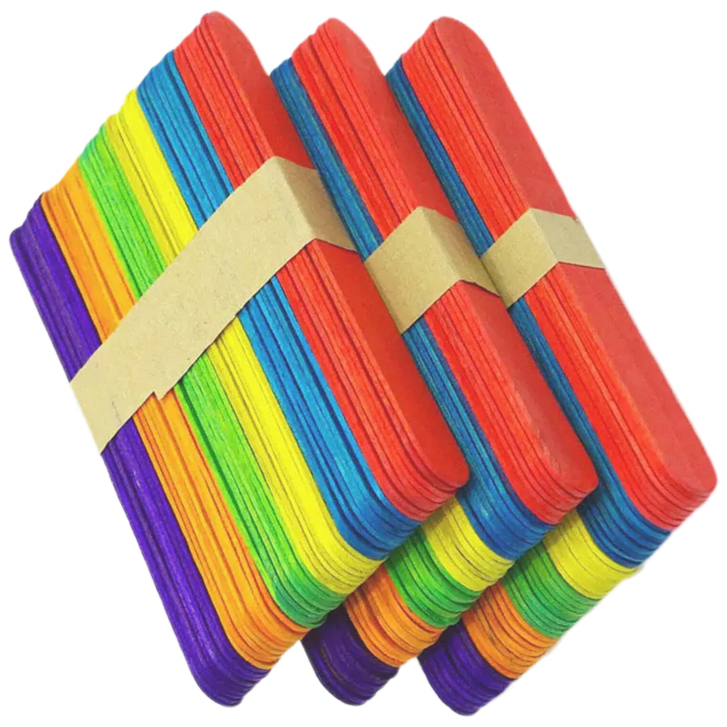 Colored Jumbo Wooden Craft Sticks 3/4 Inch Wide Popsicle Sticks for DIY Crafts Classroom Projects and Art Supplies