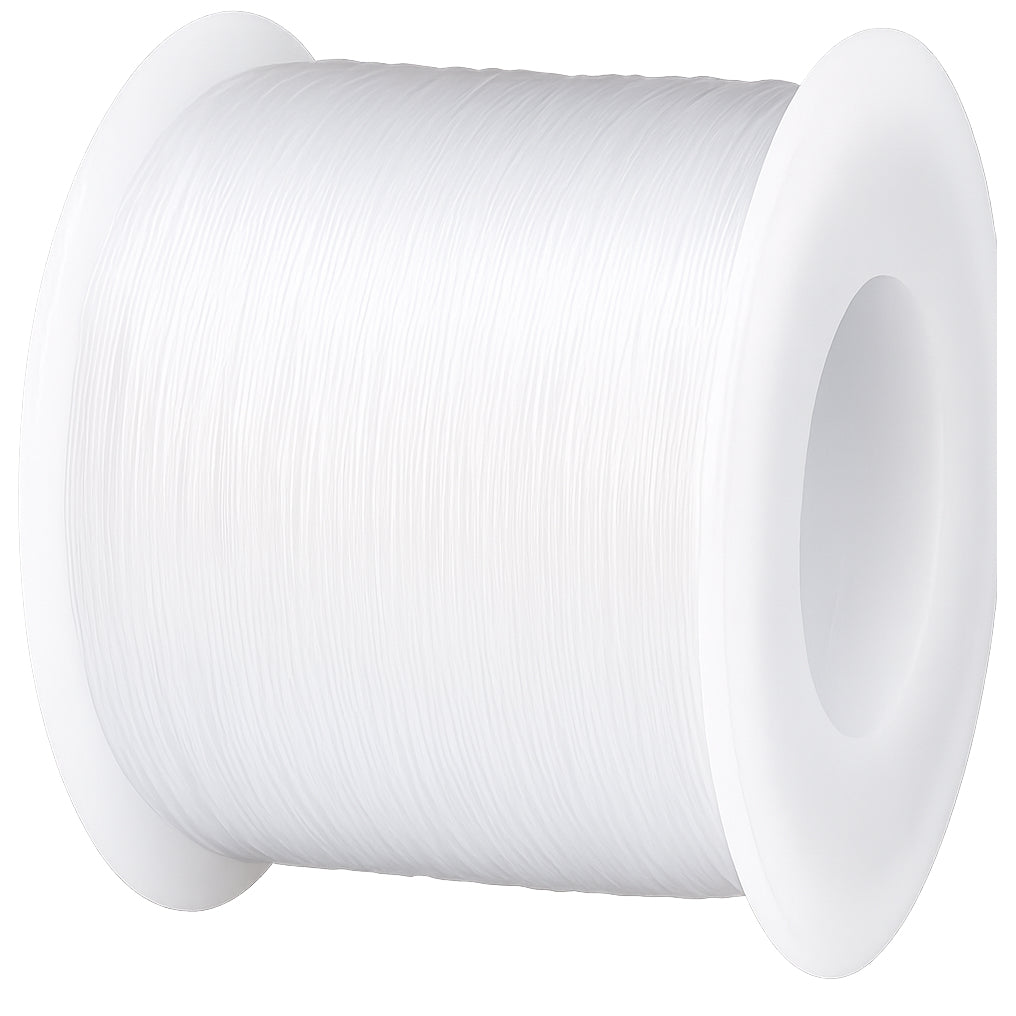 1mm by 100m Elastic Stretch Cord for Jewelry and Bracelet Making, Strong Beading String White