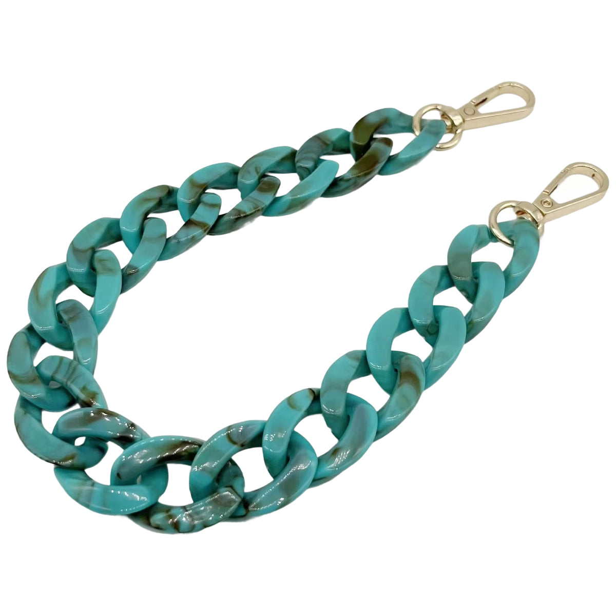 Large Acrylic Flat Chain Strap 14.57 Inch Replacement Handle for Handbags, Purses, and DIY Crafts