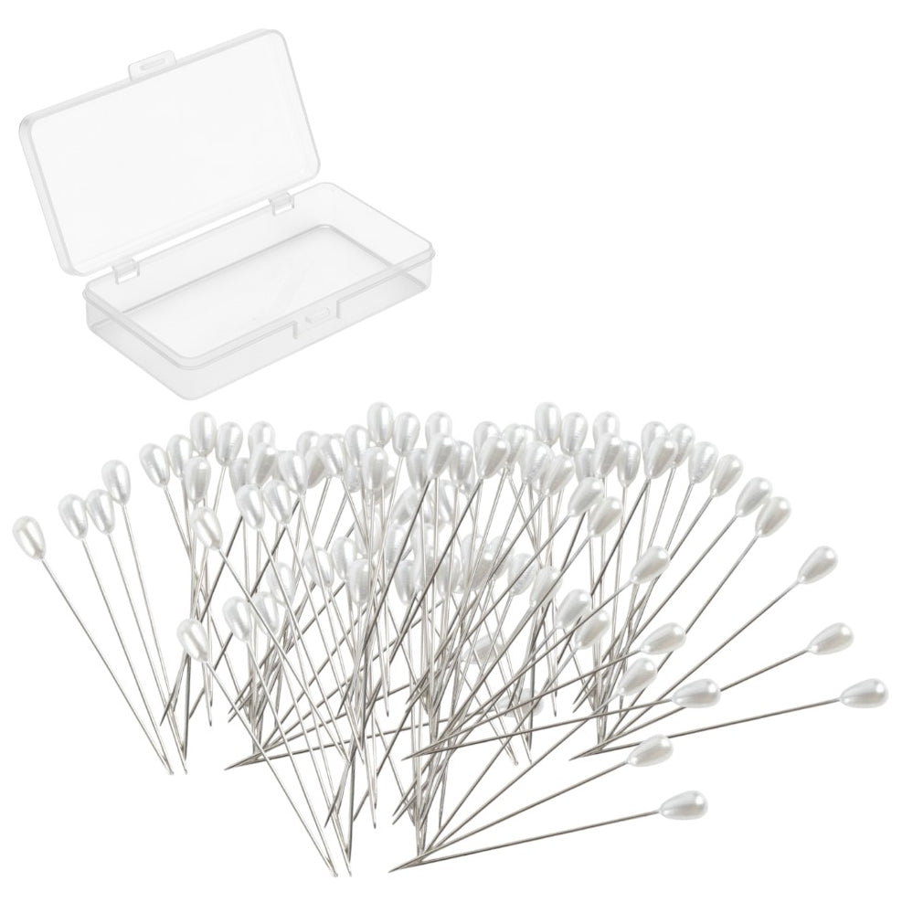White Pearl Corsage Pins Long Straight Sewing Pins for Wedding Bouquet Jewelry Quilting and DIY Crafts