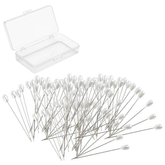 White Pearl Corsage Pins Long Straight Sewing Pins for Wedding Bouquet Jewelry Quilting and DIY Crafts