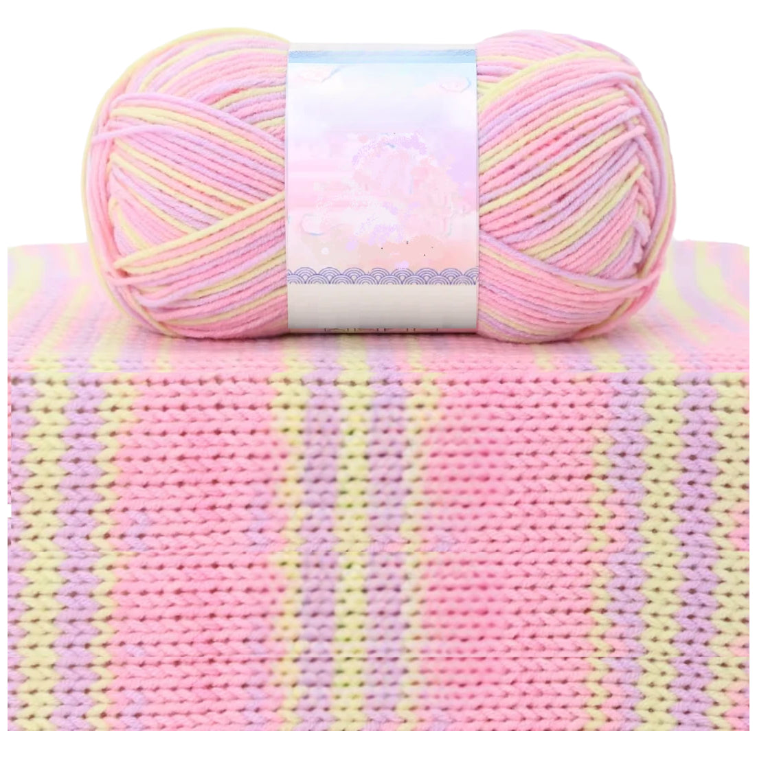 1.5mm Multicolored Fancy Yarn for Knitting & Crocheting Sweaters, Scarves & DIY Crafts, 50 Grams/1.76oz 175 yards