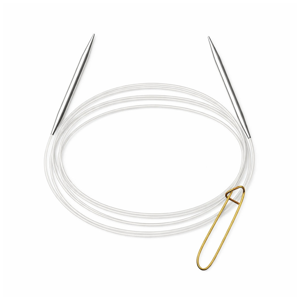 Stainless Steel Circular Knitting Needles with Stitch Holder for Hats Sleeves Scarves Baby Sweaters and Small Projects