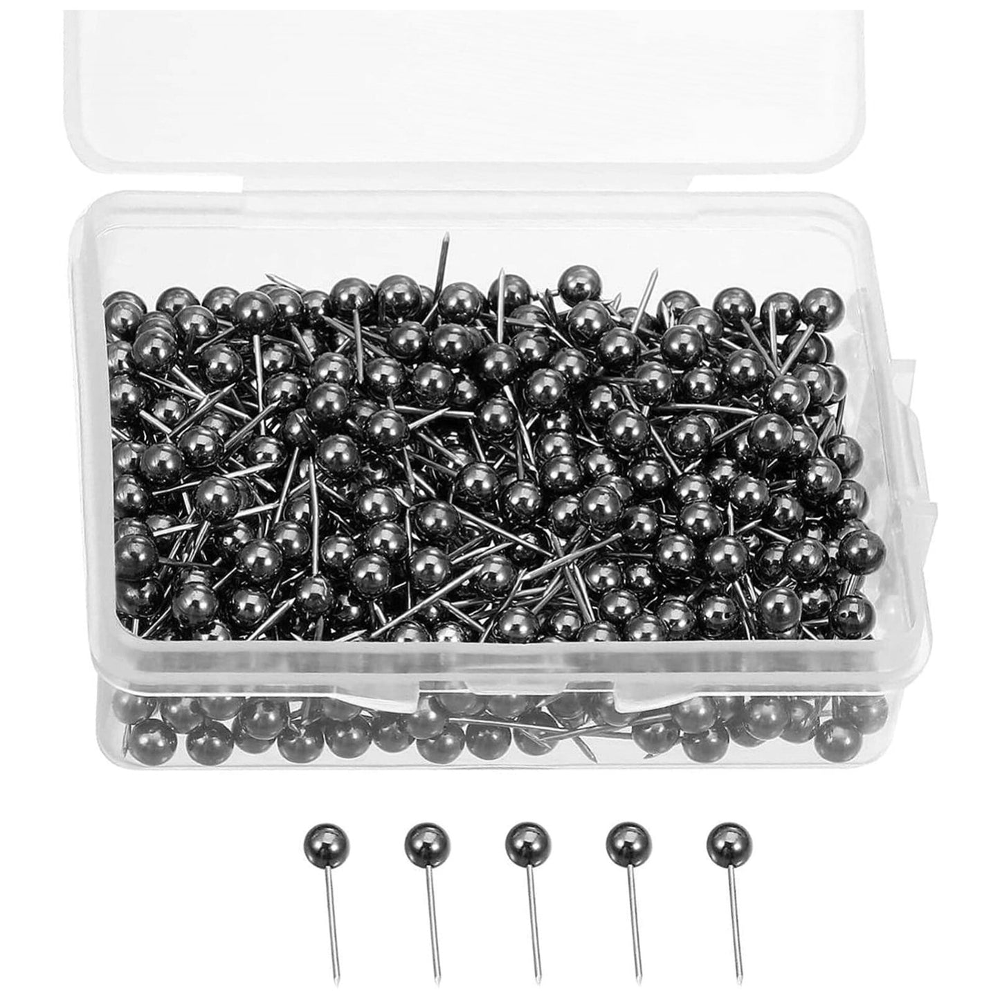 17mm Pearl Head Push Pins Decorative Thumb Tacks Round Short Pearl Pins for Crafts Wedding and Floral Arrangements, Pack of 200