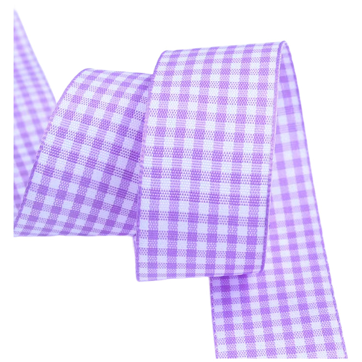 1 Inch Polyester Ribbon 50 Yard Double Faced Plaid Craft Trim for DIY Crafting, Scrapbooking and Christmas Gift Wrapping