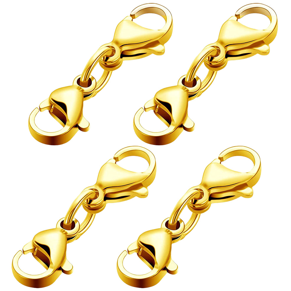 Double Lobster Claw Silver Necklace Extender Double End Bracelet Connector Alloy Jewelry Making Clasps