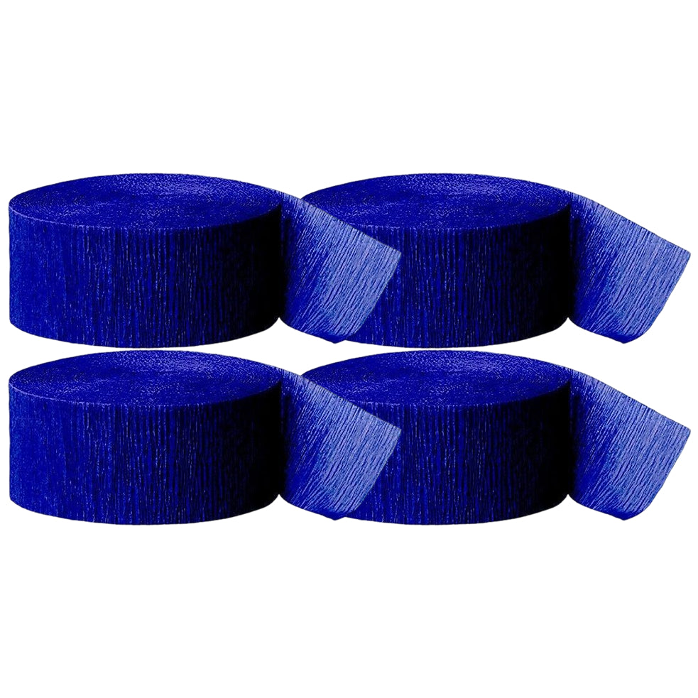 Crepe Paper Streamer Rolls for Birthday Parties, Baby Showers, Weddings, and Event Decorations, Pack of 4