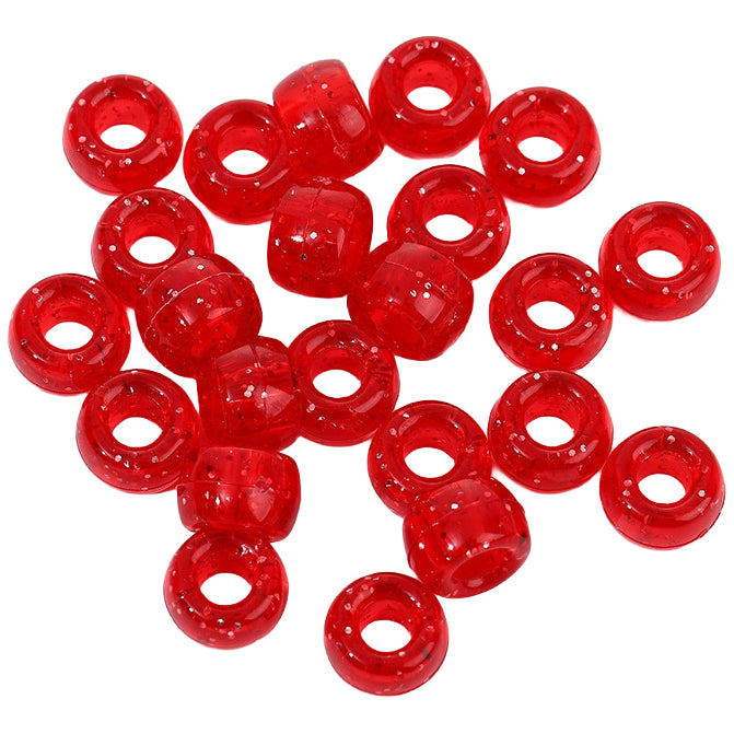 Plastic Pony Beads 6x9mm for Hair Braiding Bracelets Keychains and DIY Crafts, Pack of 300
