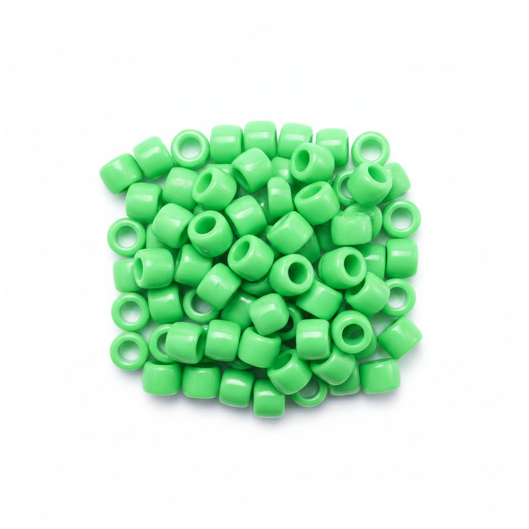 Pony Beads 6 x 9 mm Plastic Craft Beads for DIY Jewelry Hair and Decorations, Pack of 1200