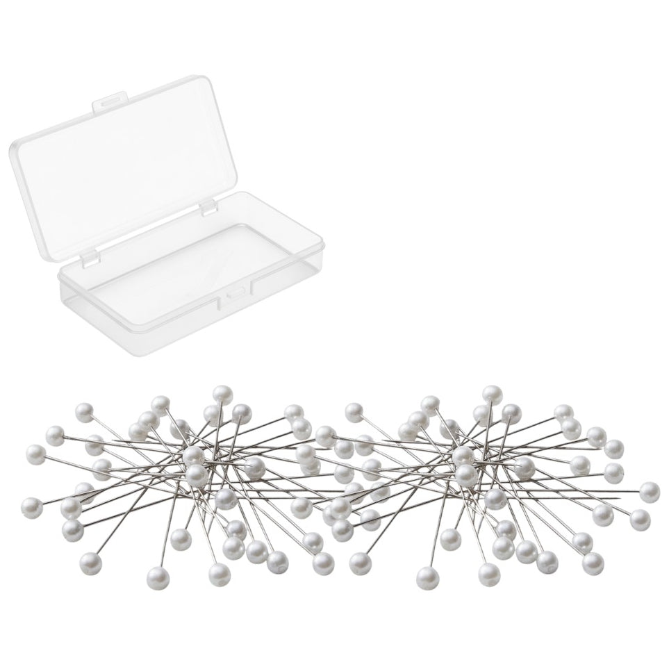 White Pearl Corsage Pins Long Straight Sewing Pins for Wedding Bouquet Jewelry Quilting and DIY Crafts
