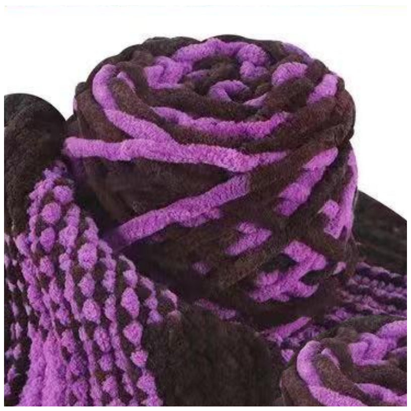 5mm Super Bulky Icicle Chenille Blanket Yarn 100g/3.53oz, 72 Yards for Knitting & Crocheting Crafts