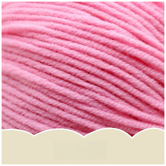 Deep Pink Super Soft 4-Ply 50g/1.76oz, 180yds Cotton Acrylic Blend Yarn, Sport Weight for Sweaters, Dolls, and Baby Crochet