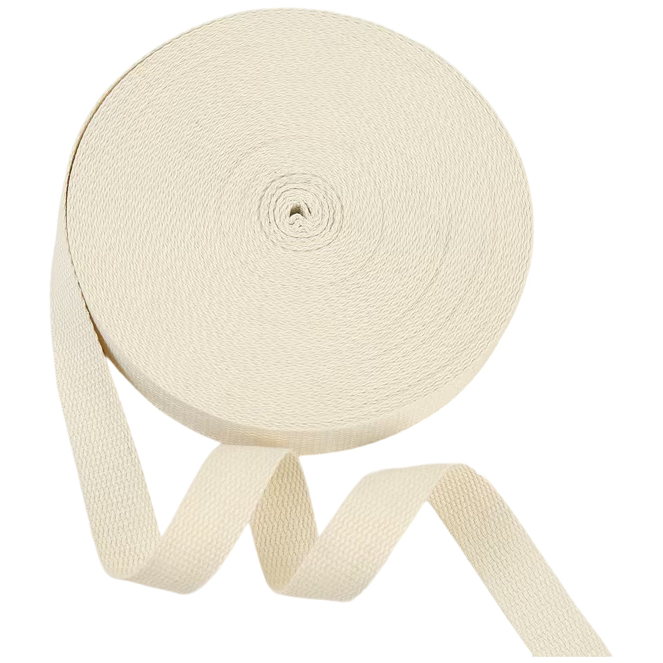1 Inch 109 Yards Cotton Webbing Strap Roll for Bag Handles, Belts, Tote Making, and DIY Craft Projects