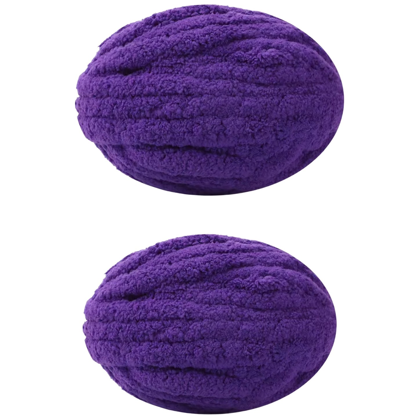 Jumbo Chunky Chenille Yarn for Knitting Crochet Weaving Blankets and DIY Craft Projects 250 Grams/8.82oz 29.53 yards, Pack of 2