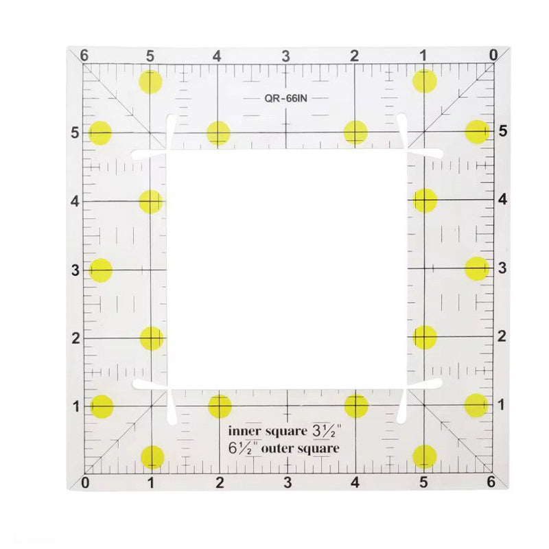 Non-Slip Acrylic Square Quilting Ruler with Numbering and Angle Guides for Sewing and Craft Projects