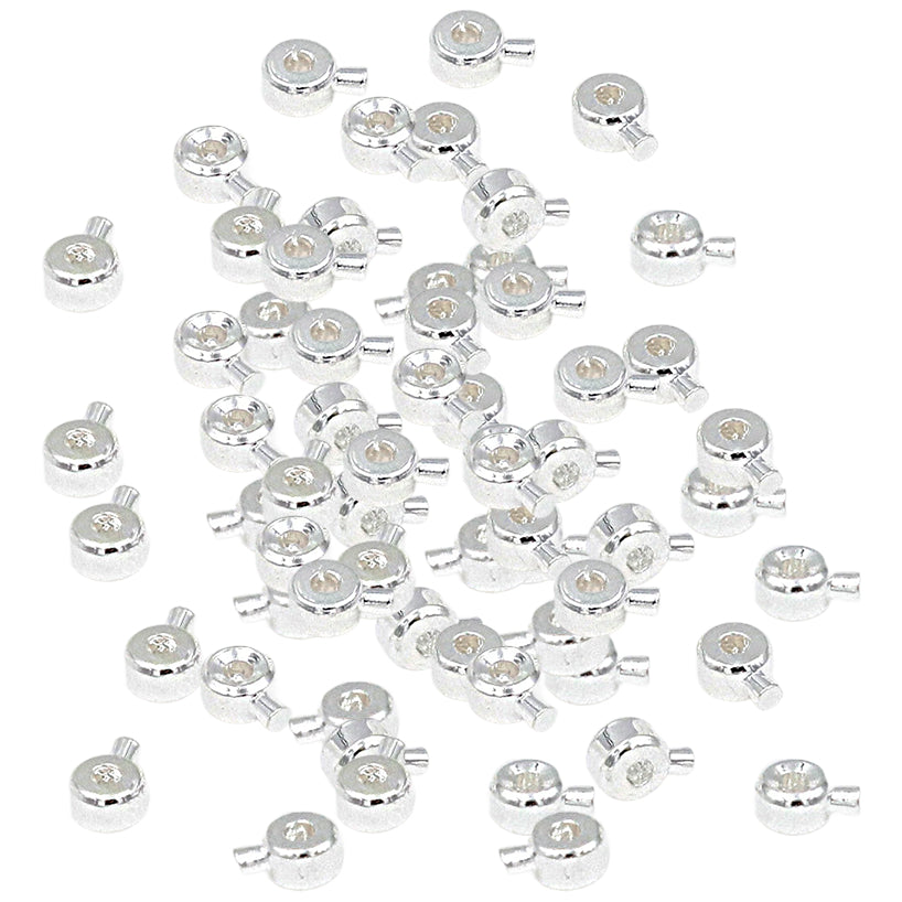 Stopper Crimp Beads 3.2mm Spacer Locks for Jewelry Making Bracelets and Necklaces, Pack of 30