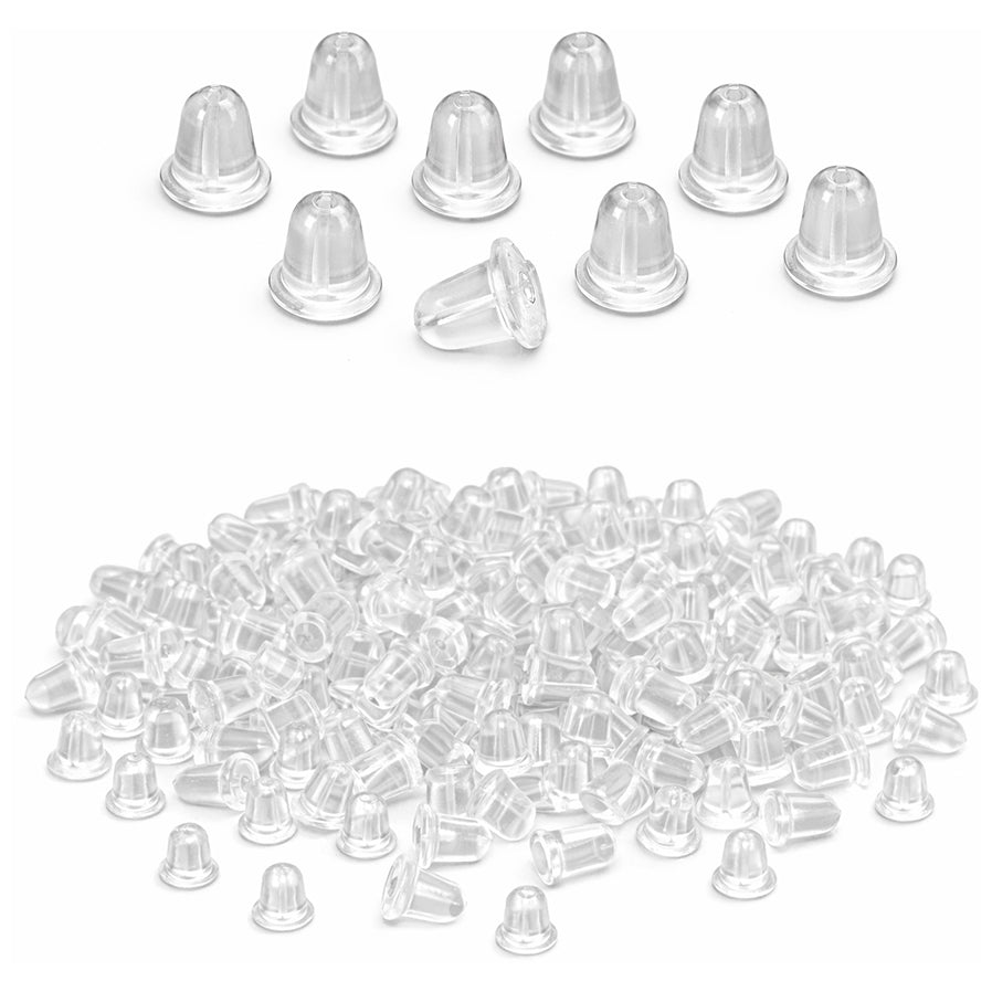 Soft Clear Rubber Earring Backs Safety Stoppers Replacement for Fish Hook Stud and Hoop Earrings