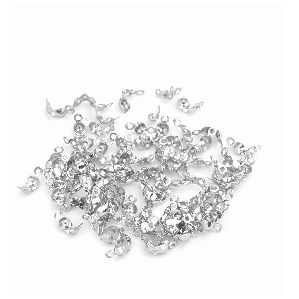 Magnetic Necklace Extender Clasps for Women and Crimp Bead Covers Jewelry Making DIY, Pack of 100