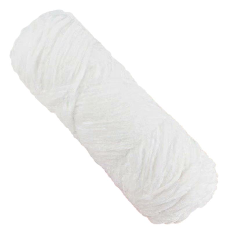 White Thick Chenille Yarn for Knitting/Crochet, #5 Weight (120 Yards)