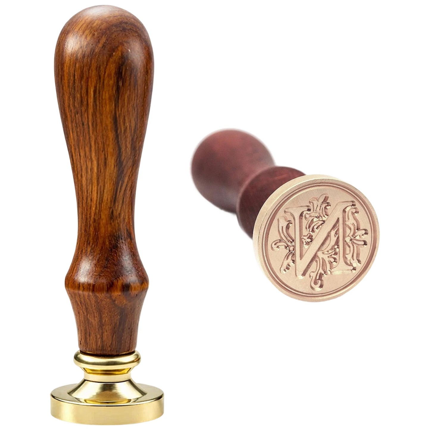Traditional Initial Alphabet Wax Seal Stamp Brass Head Wooden Handle for Cards Envelopes Gift Wrap Wedding Invitations