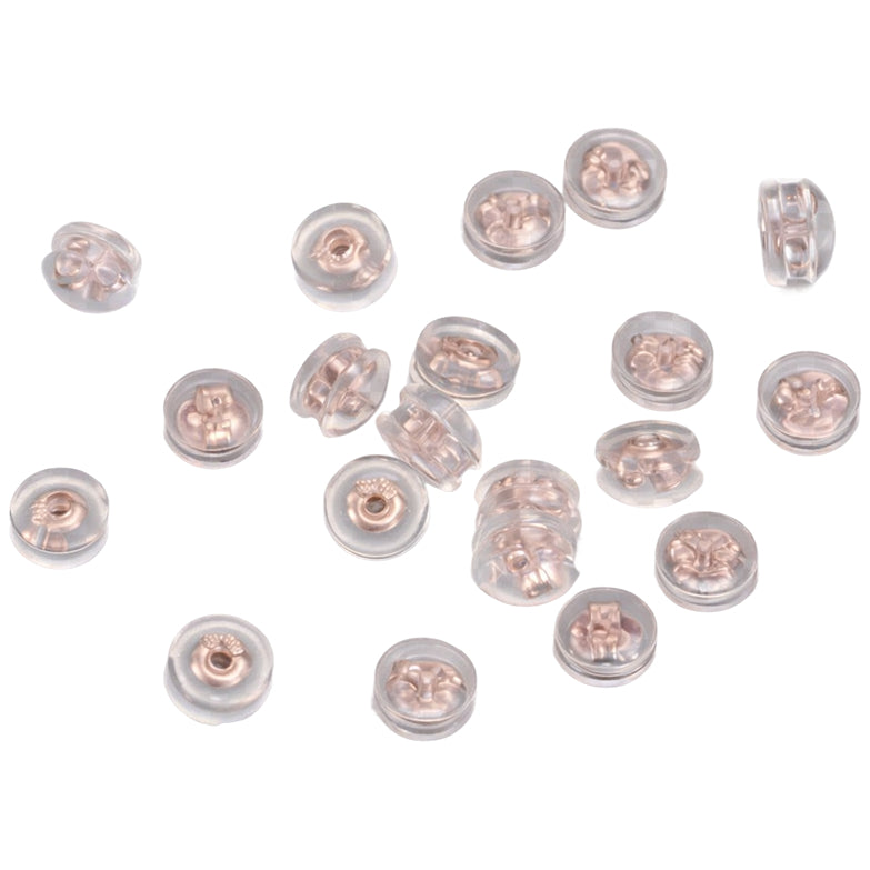 18K Gold Plated Silicone Earring Backs Hypoallergenic Secure Locking Stud Backings for Women Men Kids