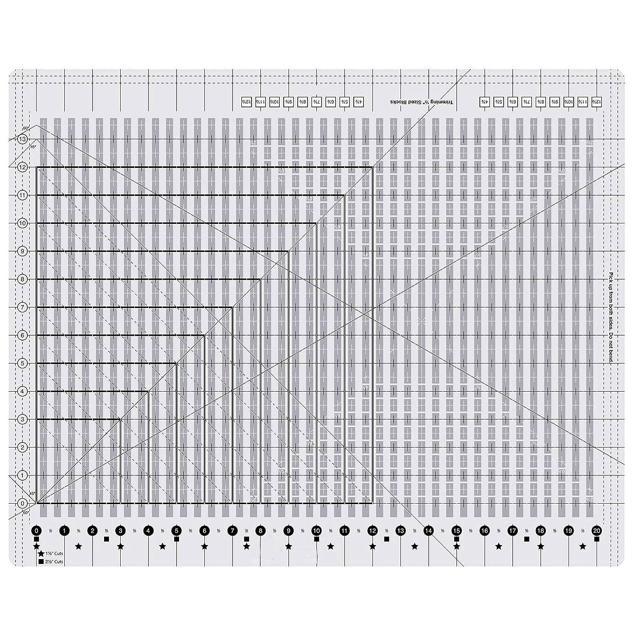 XL Slotted Quilting Ruler 18 x 22 Inch Non Slip Acrylic Cutting Template for Sewing Patchwork and DIY Crafts