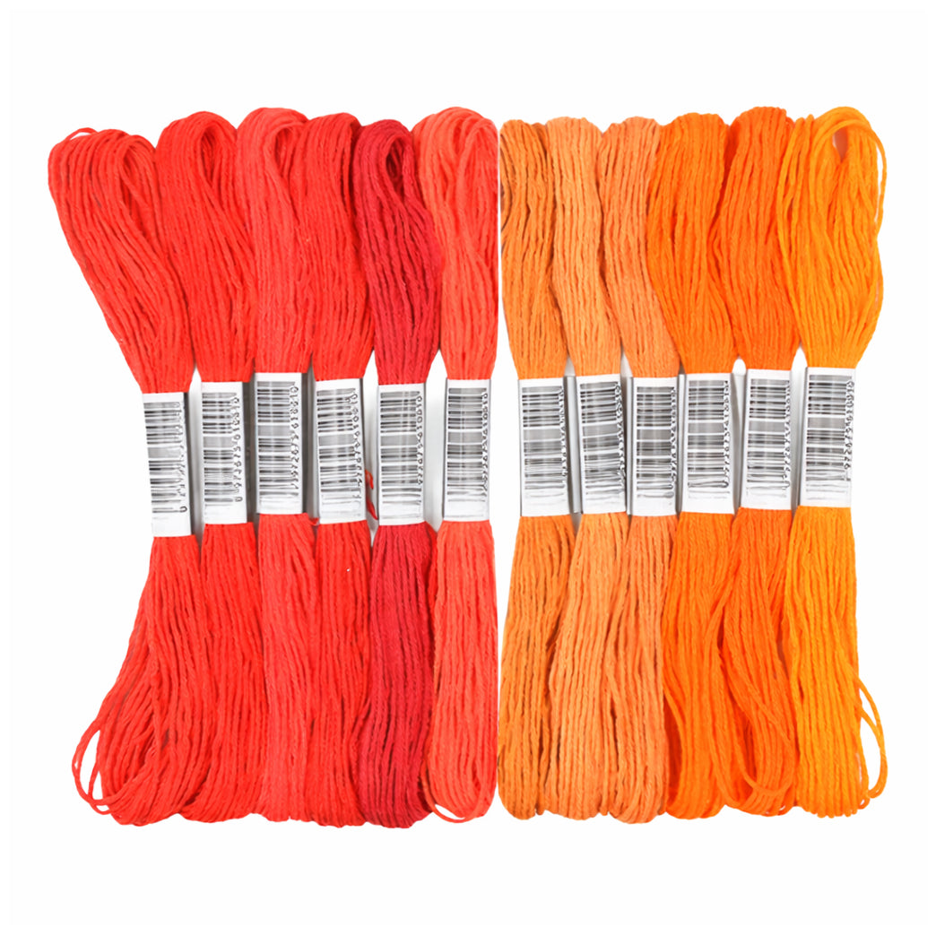 12 Skeins Embroidery Floss 6 Ply Polyester Variegated Threads 105 Yards for Cross Stitch Bracelet Knitting Craft