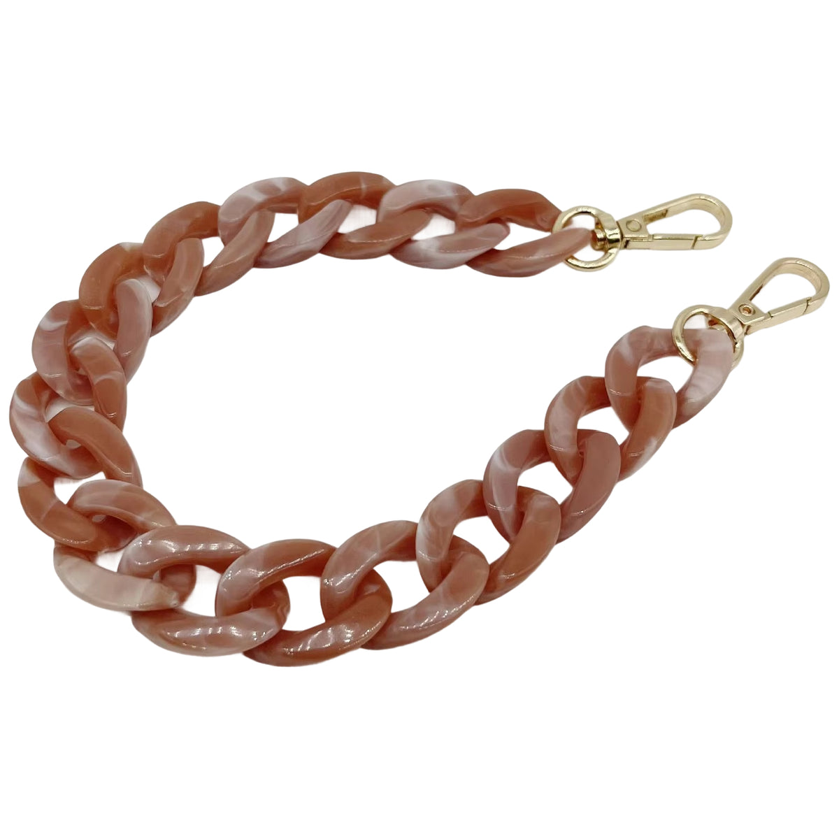 Large Acrylic Flat Chain Strap 14.57 Inch Replacement Handle for Handbags, Purses, and DIY Crafts