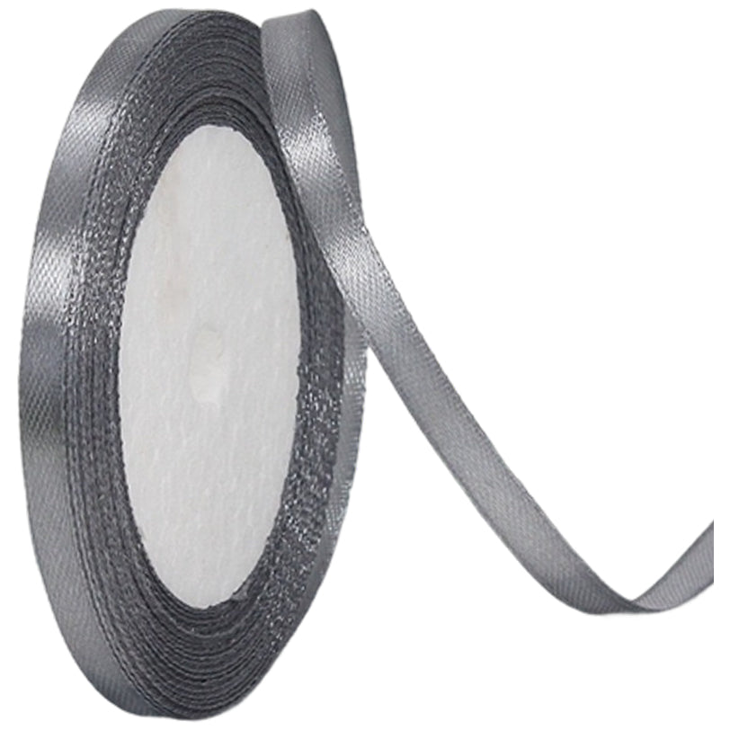 Black Double Faced Satin Ribbon 1/4 Inch x 25 Yards for Gift Wrapping and Decorations