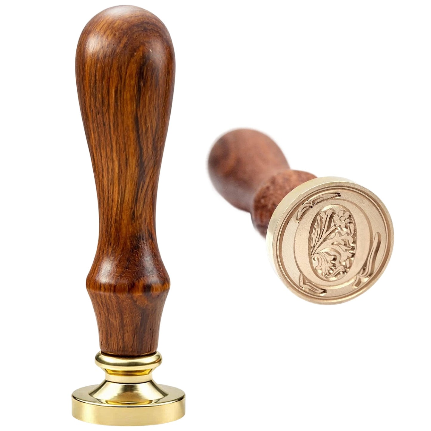 Traditional Initial Alphabet Wax Seal Stamp Brass Head Wooden Handle for Cards Envelopes Gift Wrap Wedding Invitations