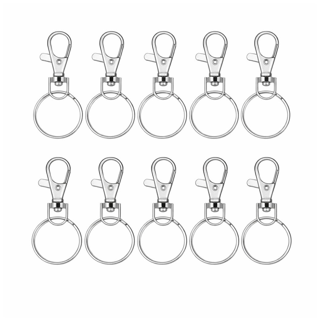 Lobster Claw Clasps and Key Rings for Keychain Jewelry Making and Craft Projects Silver