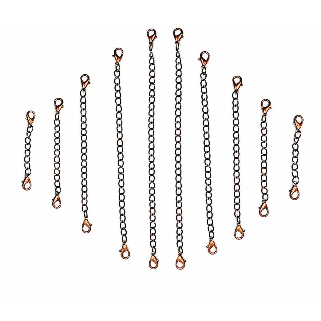 Stainless Steel Necklace Extender Chains for Bracelets Jewelry Making and Adjustable Necklace Length, Set of 10