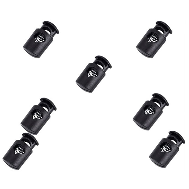 Black Plastic Cord Locks for Drawstrings and Shoelaces Durable Spring Toggle Stoppers for Bags and DIY