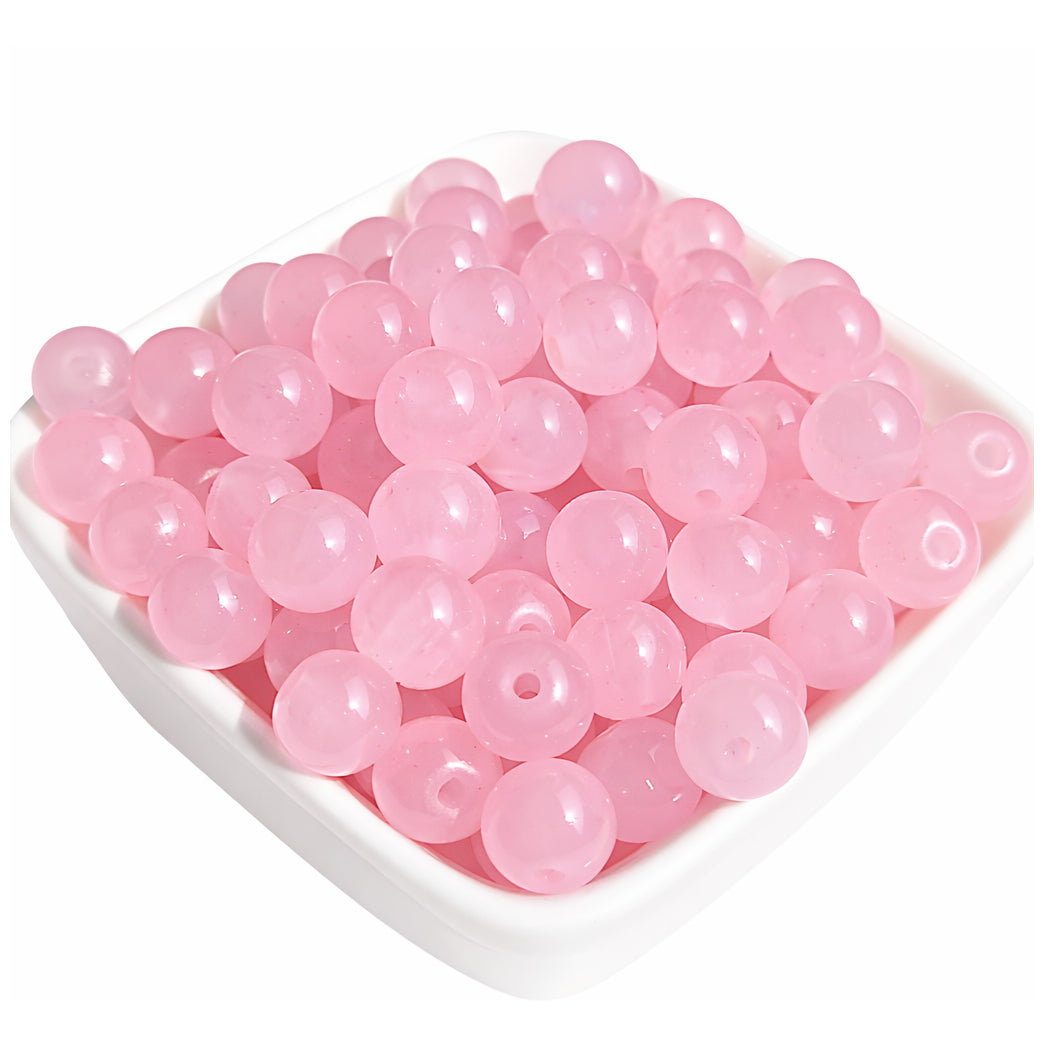 8mm Natural Hematite Round Gemstone Beads with 10m Stretch Cord Jewelry Making Supplies, Pack of 100