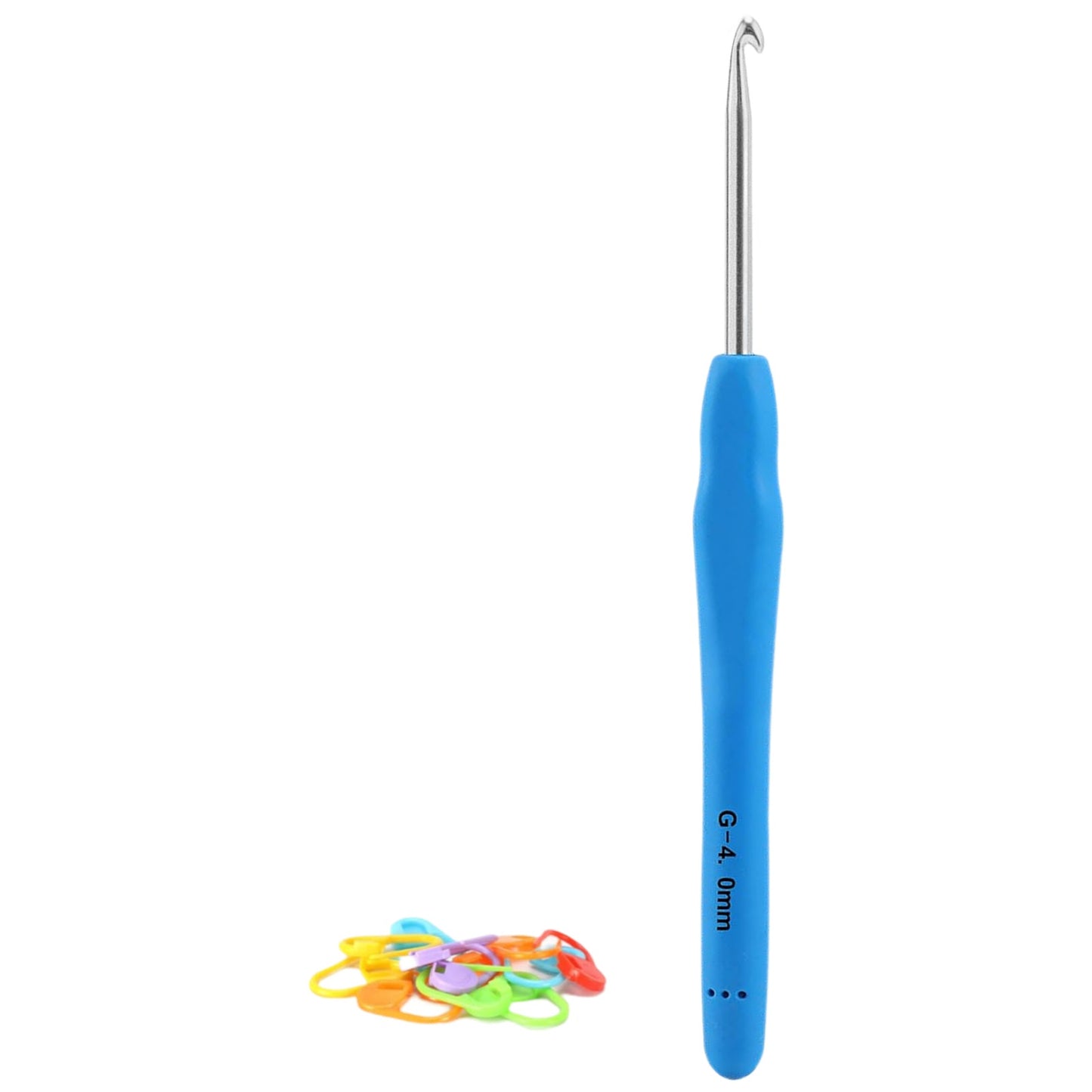 Extra Long Crochet Hook Ergonomic Anti Slip Handle with Stitch Markers for Knitting Crochet