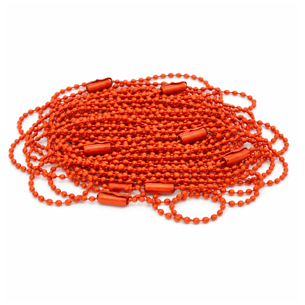 Ball Bead Chain Keychains 4.72 Inch Metal Dog Tag Chains with Connectors, Pack of 100